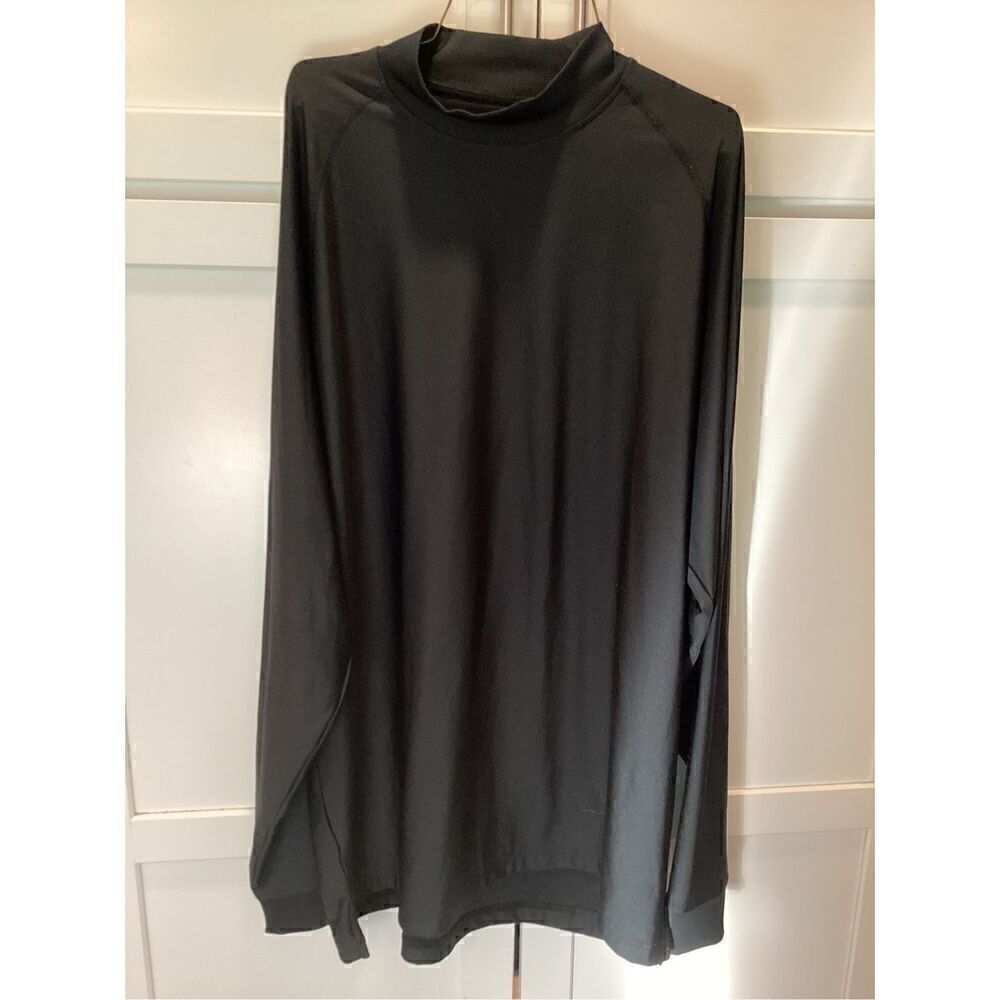 FootJoy FJ Mock Neck Black Pullover Golf Sz L Stretch Base Layer